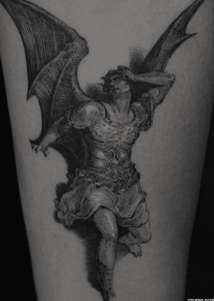 Satan : Lucifer Classic Christian Mythology Tattoo