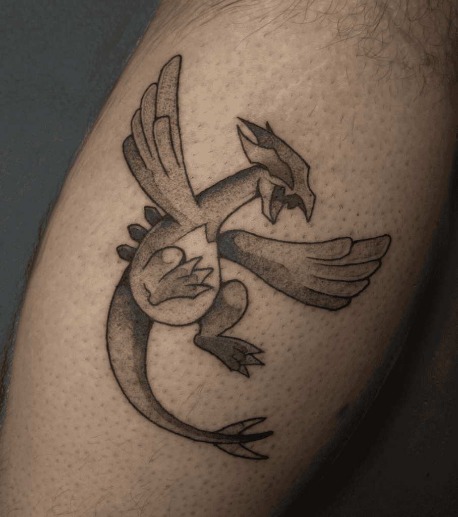 Shadow Lugia Fly Pokémon Tattoo