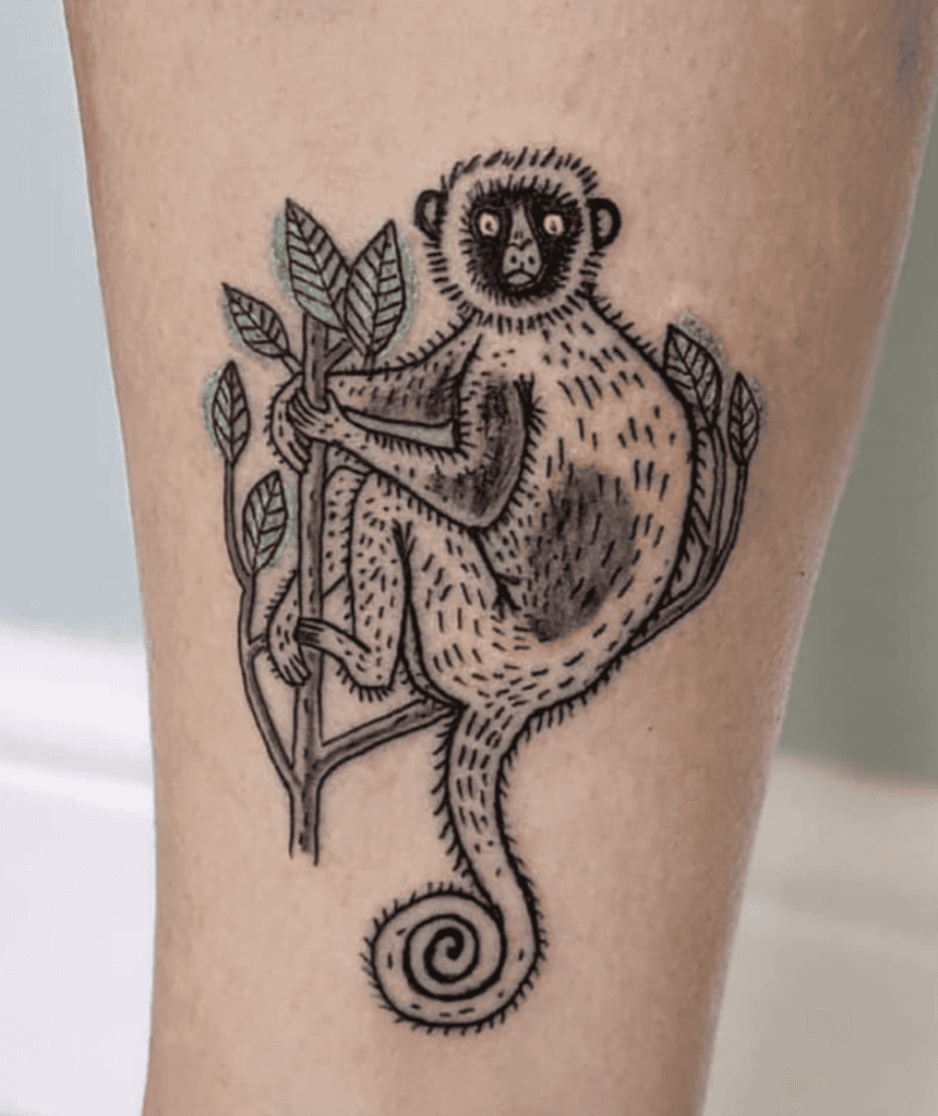 Sifaka Cute Primate Tattoo