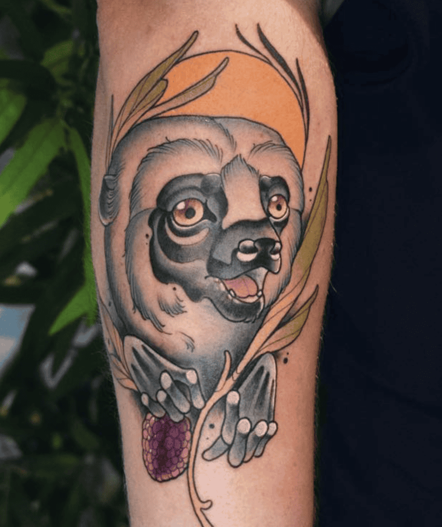 Sifaka Happy Primate Tattoo