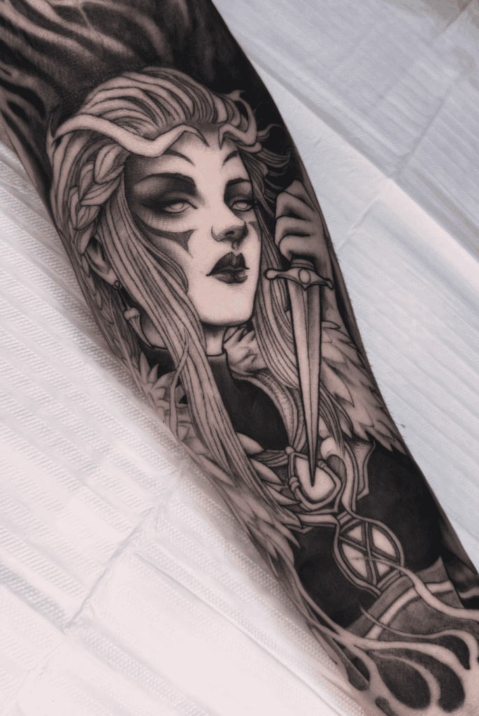 Skadi Godess Norse Mythology Tattoo