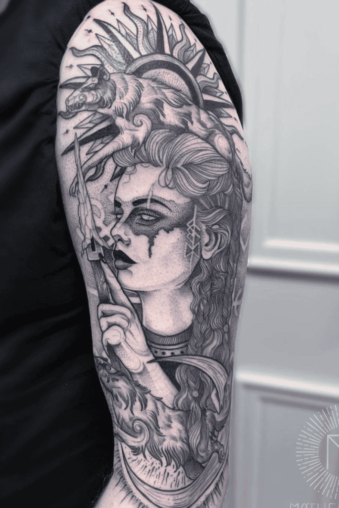 Skadi Norse Mythology Tattoo