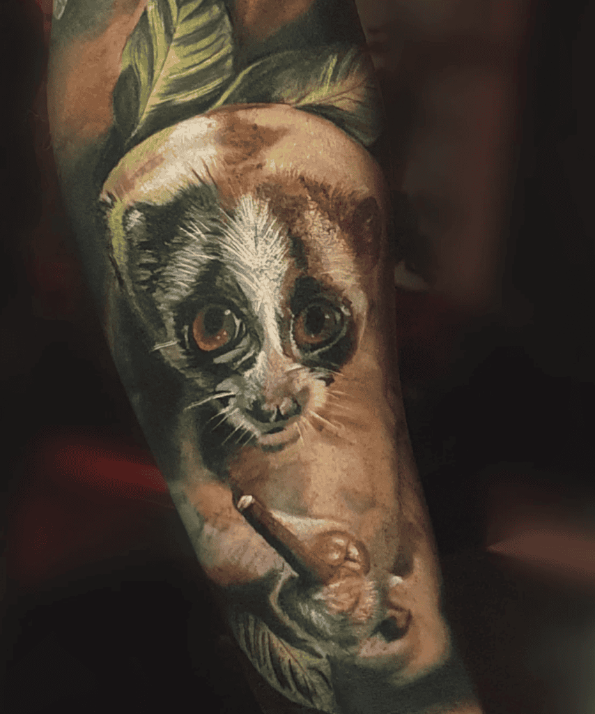 Slow Loris Stick Primate Tattoo