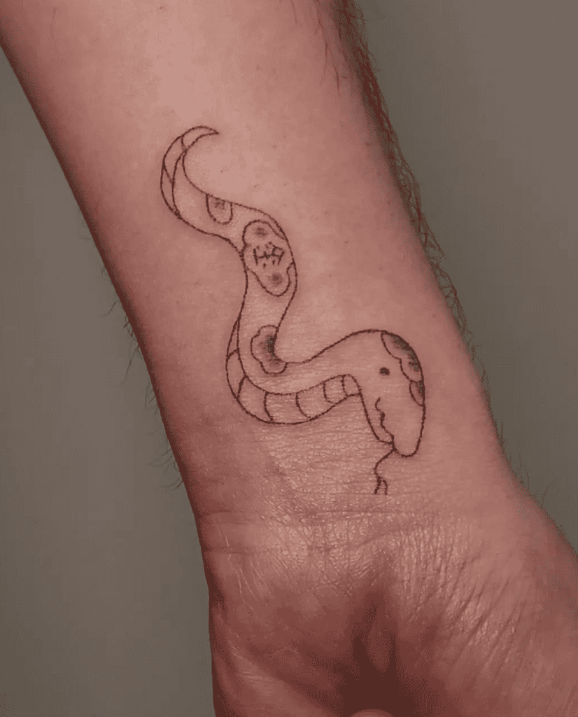 Snake Cute Lunar Zodiac Tattoo