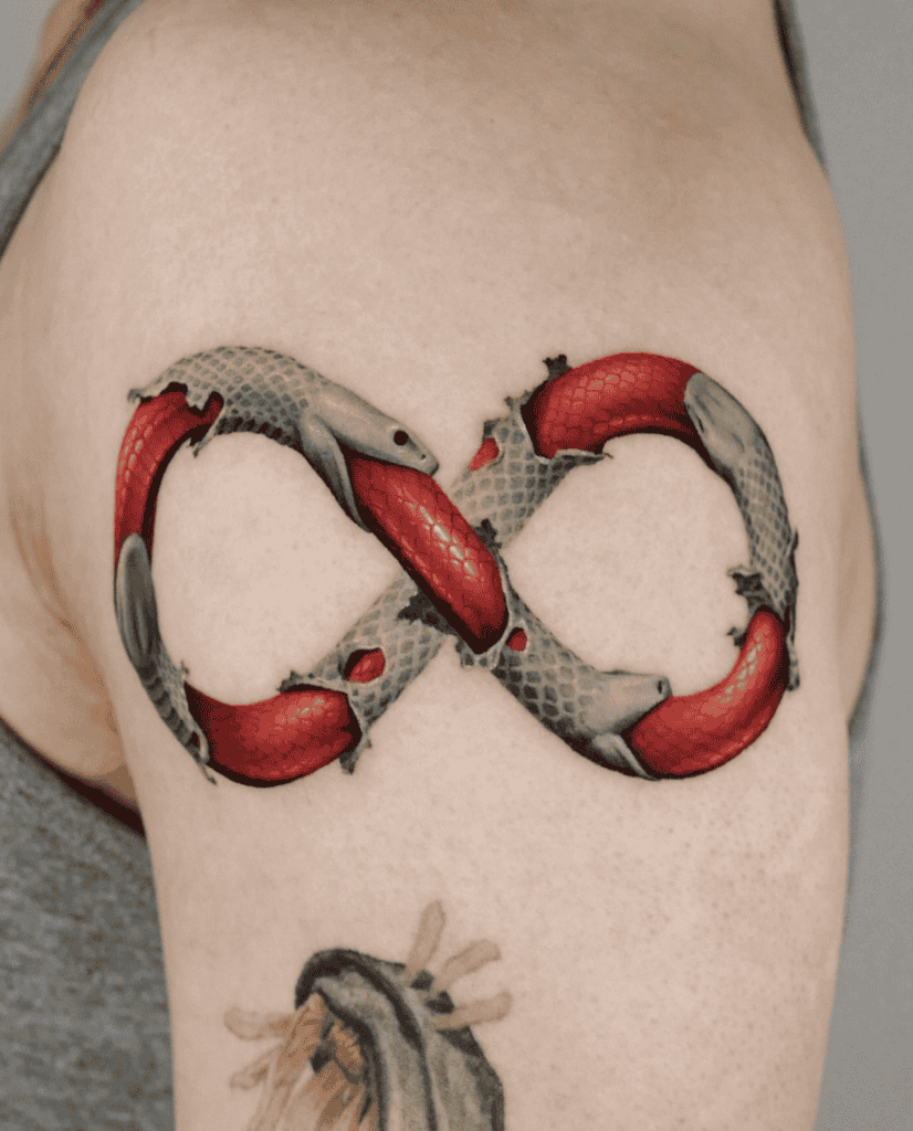 Snake Oroborus Lunar Zodiac Tattoo