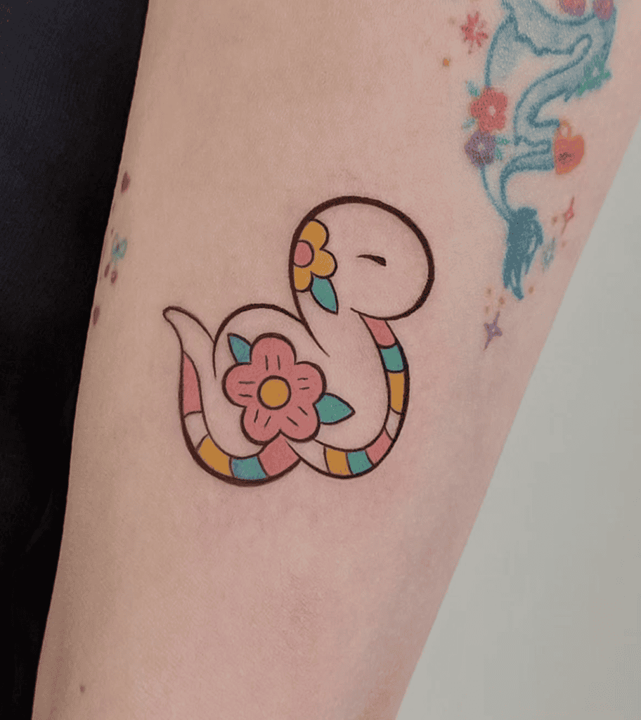 Snake Simple Lunar Zodiac Tattoo
