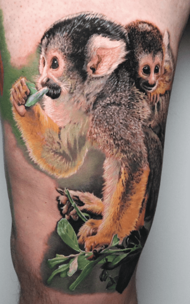 Squirrel Monkey Baby Tattoo