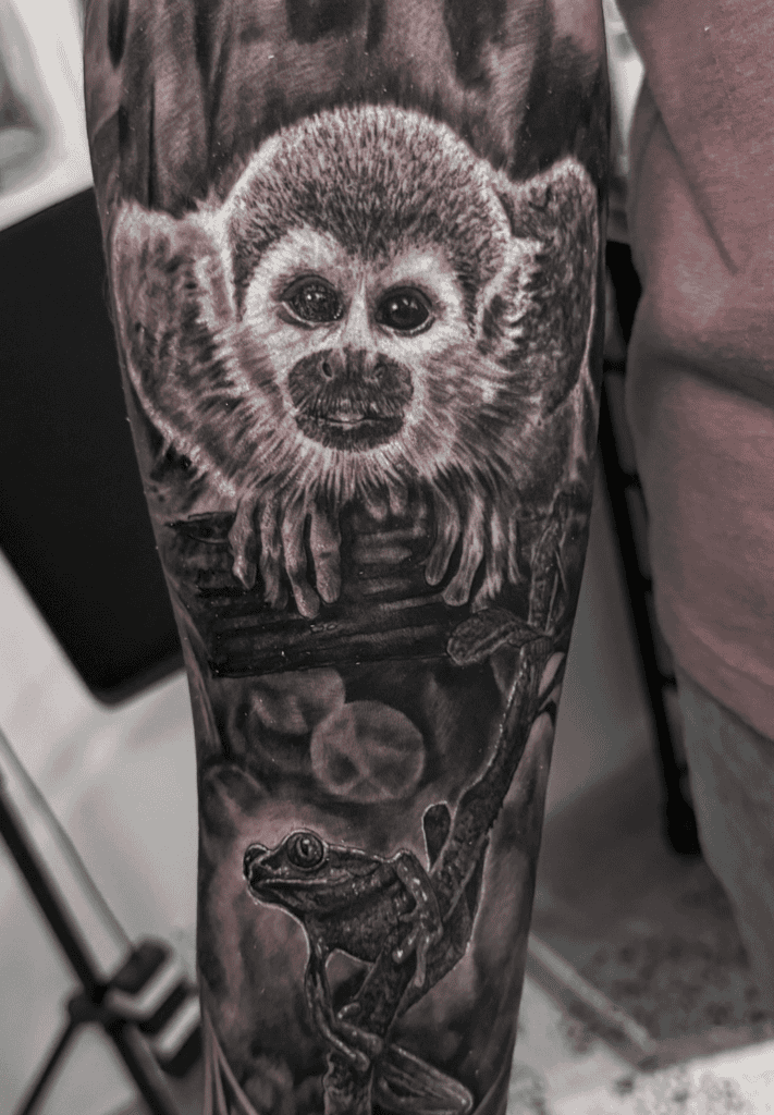 Squirrel Monkey Frog Tattoo