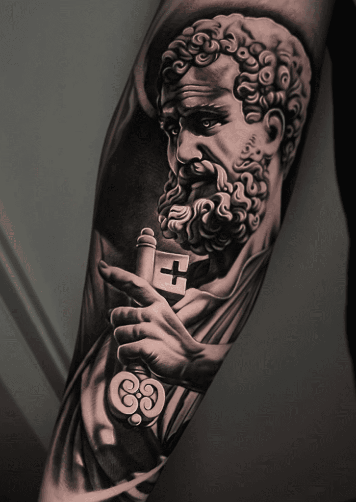 St. Peter Statue Christian Mythology Tattoo