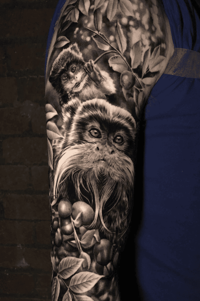 Tamarin Monkey Family Tattoo