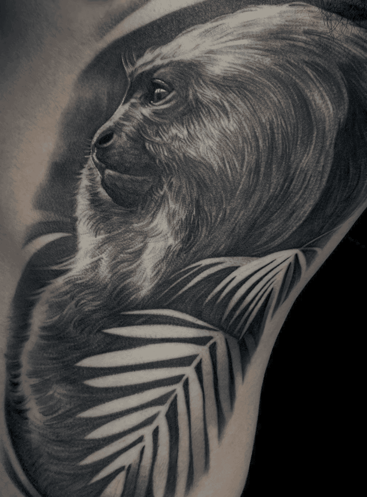 Tamarin Monkey leaves Tattoo