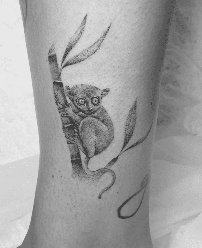 Tarsier Bamboo Primate Tattoo