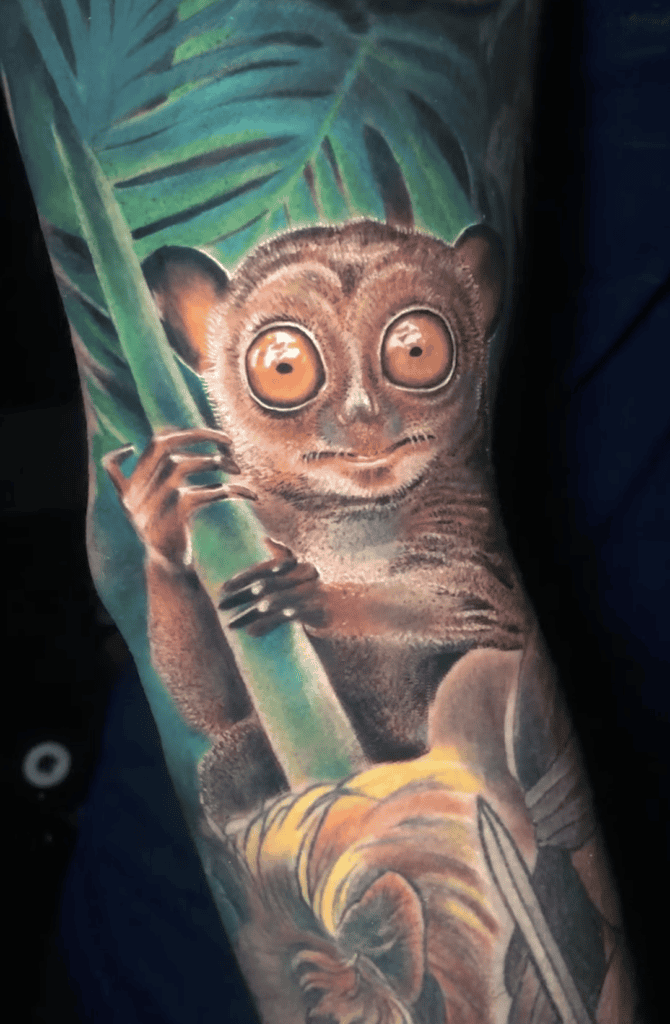 Tarsier Shocked Primate Tattoo