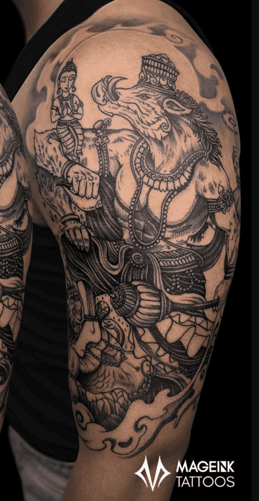 Varaha Boar Hindu Mythology Tattoo