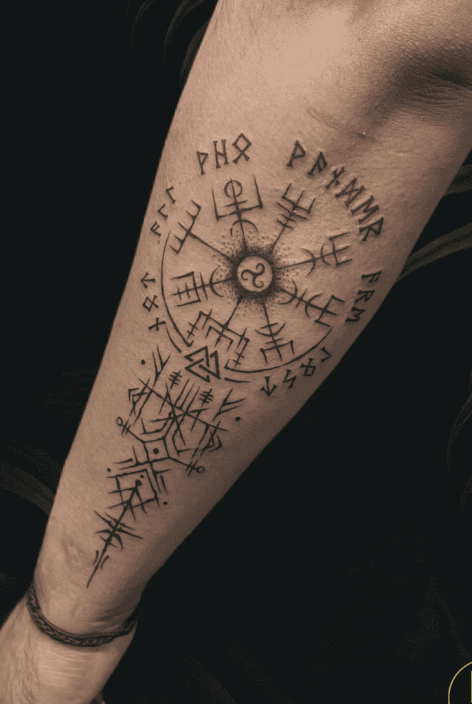 Vegvisir Geometry Norse Mythology Tattoo