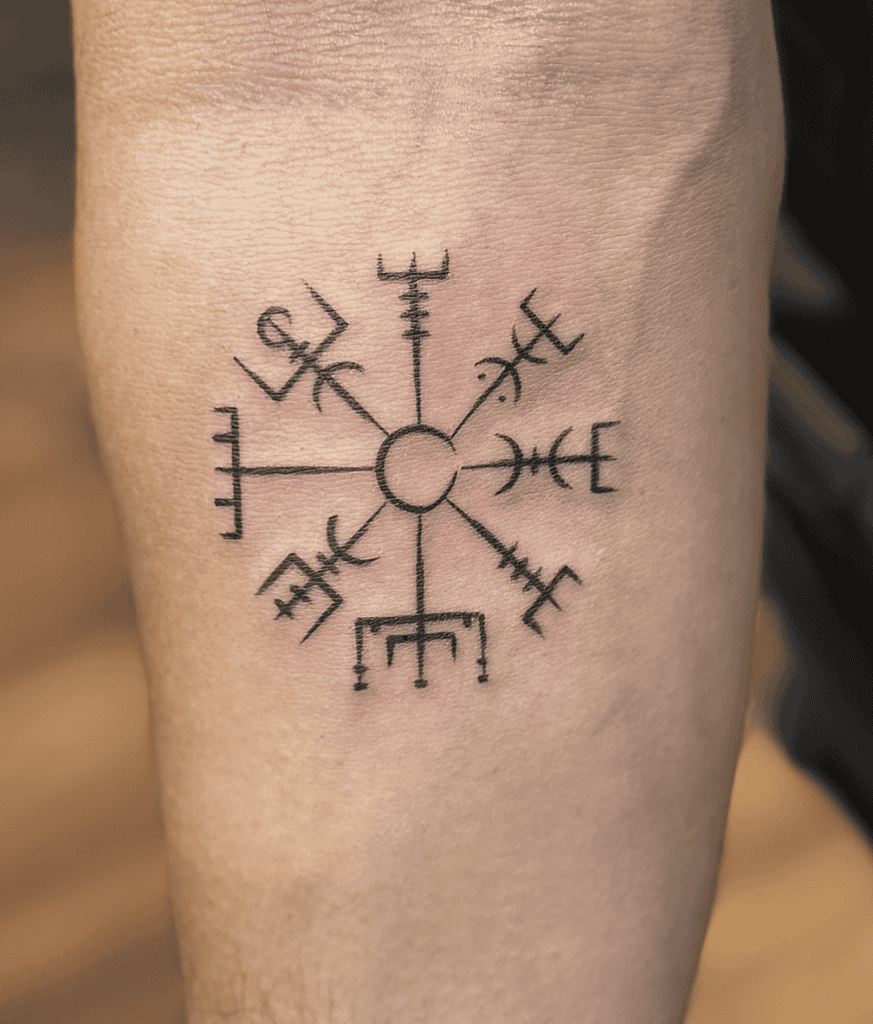 Vegvisir Simple Norse Mythology Tattoo