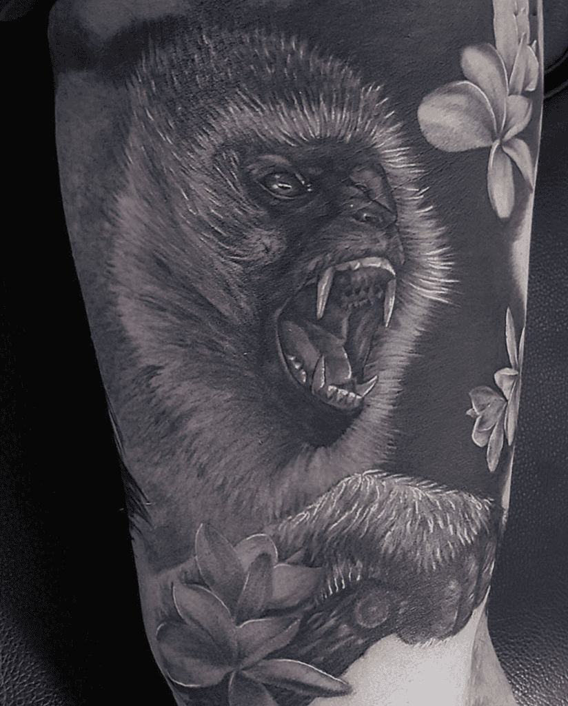 Vervet Monkey Angry Tattoo