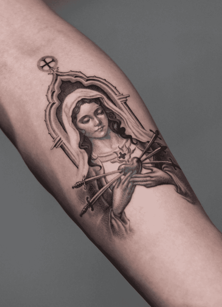 Virgin Mary Christian Mythology Tattoo