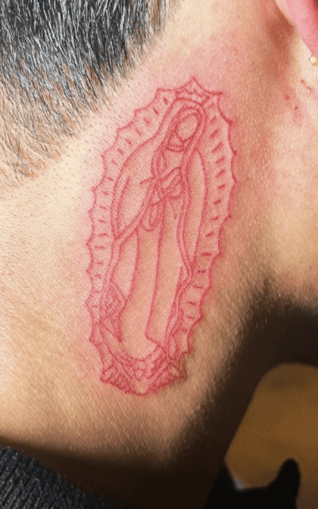 Virgin Mary Red Christian Mythology Tattoo