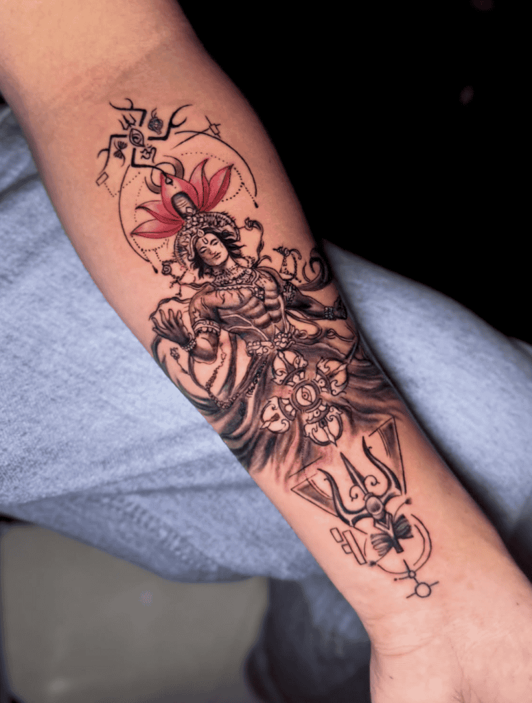 Vishnu Lotus Hindu Mythology Tattoo