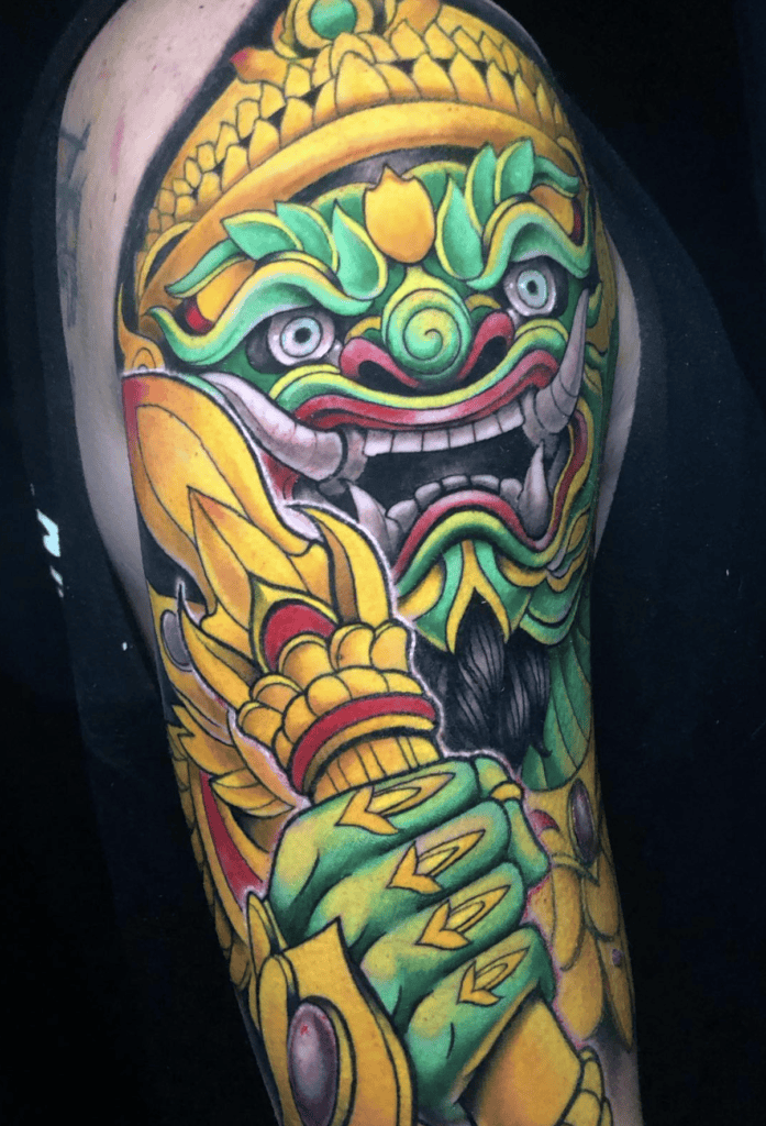 Yaksha Fierce Hindu Mythology Tattoo