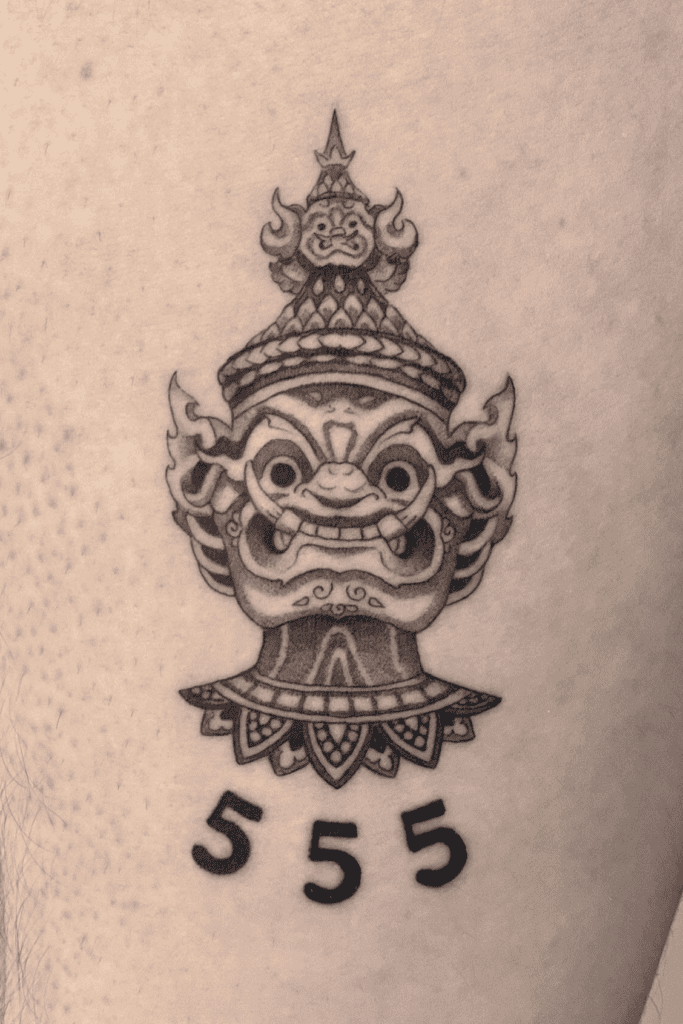 Yaksha Head Hindu Mythology Tattoo