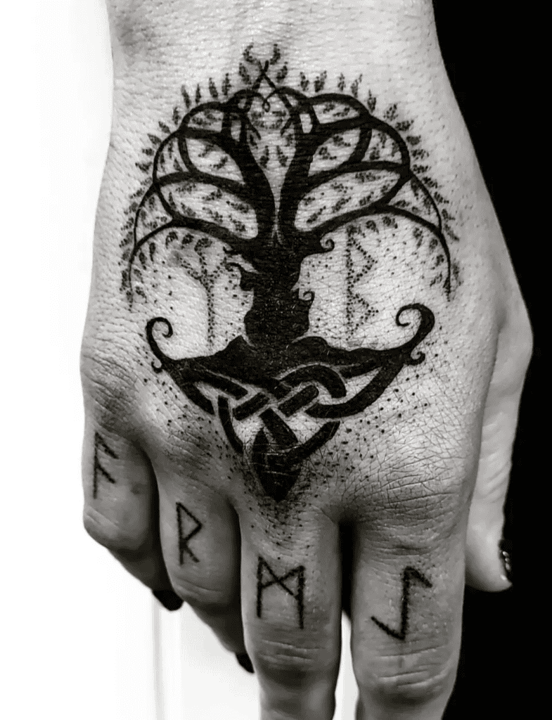 Yggdrasil Hand Norse Mythology Tattoo