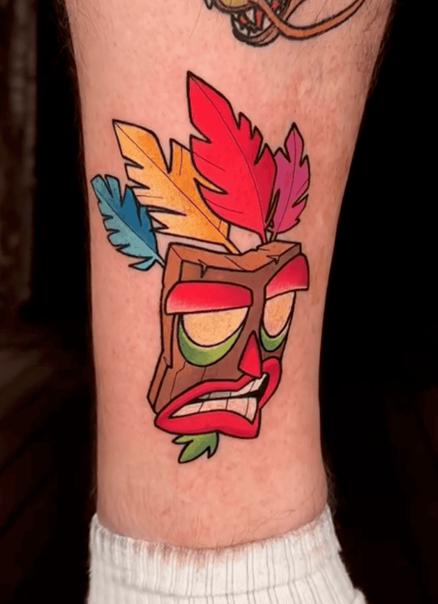 Aku Aku Action Crash Bandicoot Tattoo