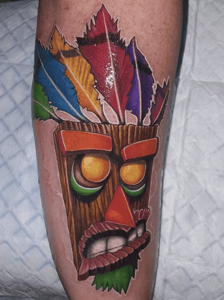 Aku Aku Classic Crash Bandicoot Tattoo