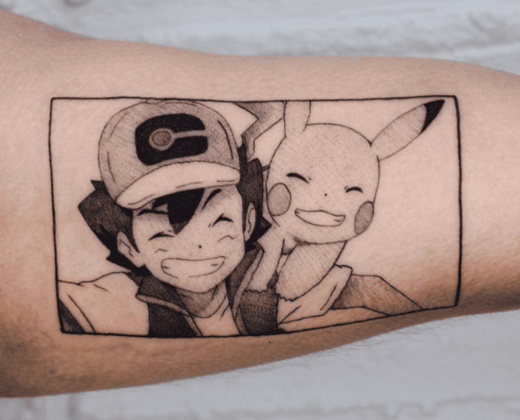 Ash Ketchum Frame Pokémon Anime Tattoo