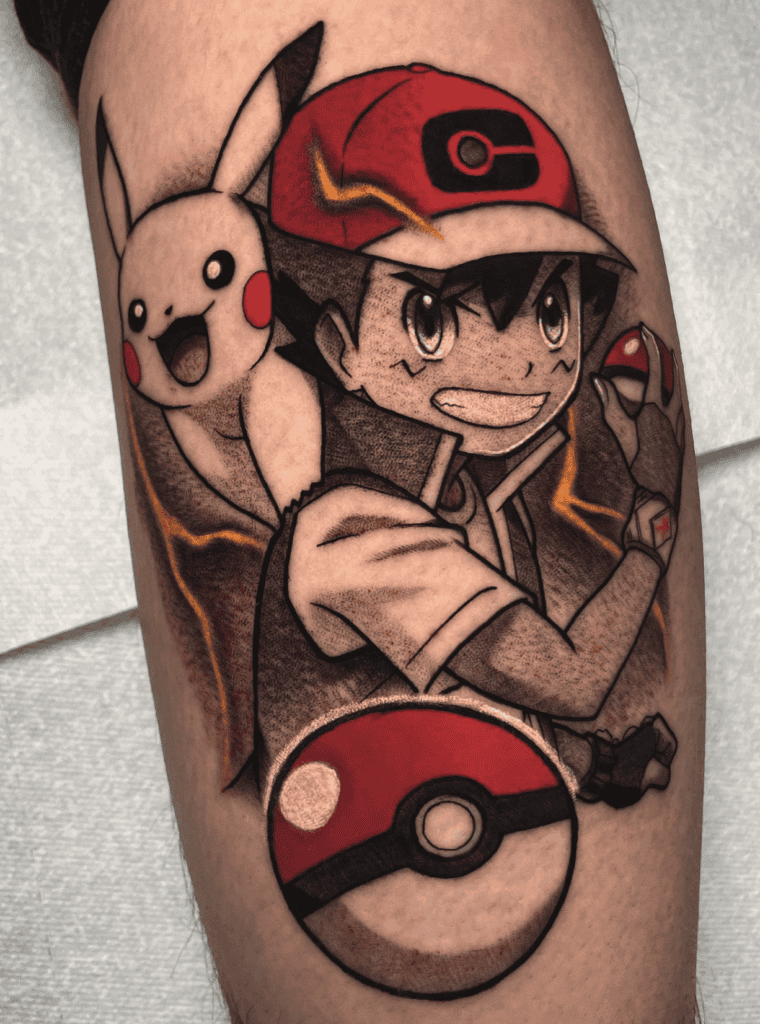 Ash Ketchum Pokéball Pokémon Anime Tattoo