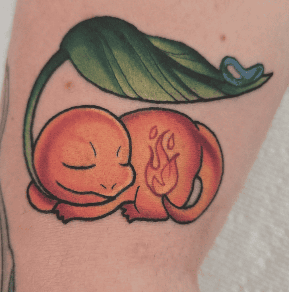 Ash’s Charmander Pokémon Anime Tattoo