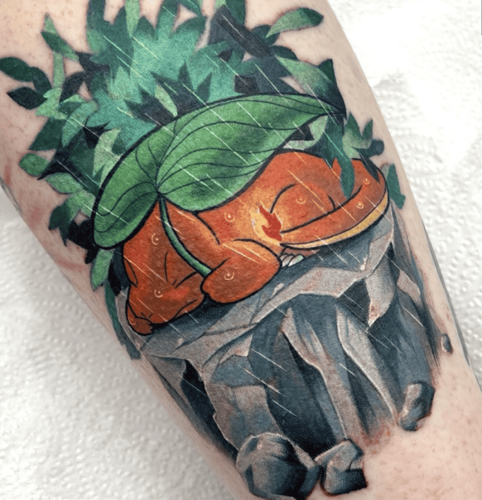 Ash’s Charmander Rain Pokémon Anime Tattoo