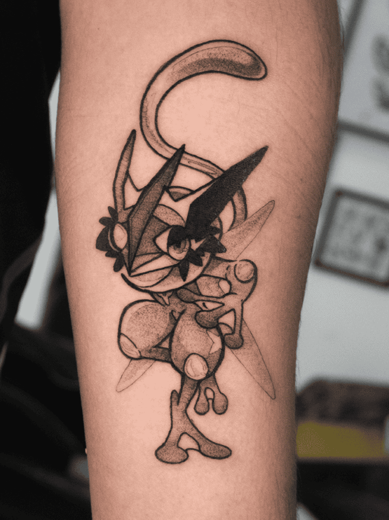 Ash’s Greninja Stance Pokémon Anime Tattoo