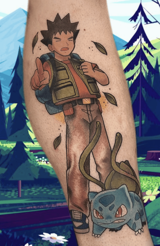 Brock Bulbasaur Pokémon Anime Tattoo