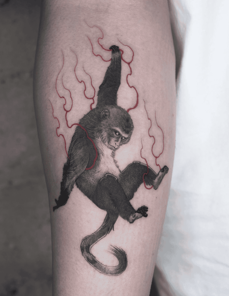 Chinese Zodiac Monkey Tattoo