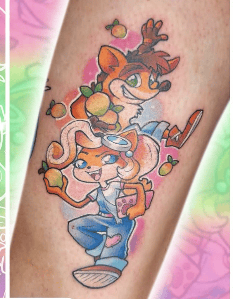 Coco Cute Crash Bandicoot Tattoo