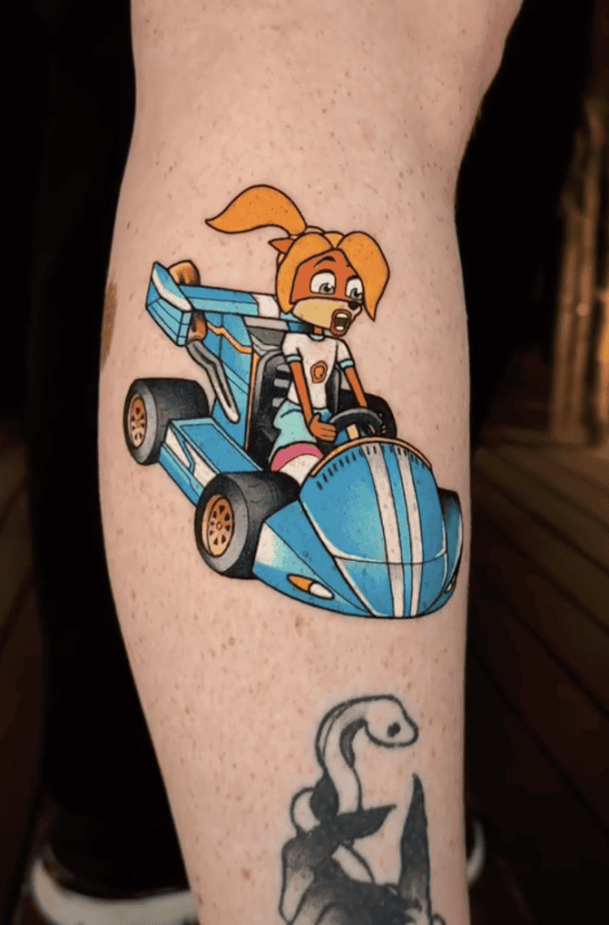 Coco Race Crash Bandicoot Tattoo