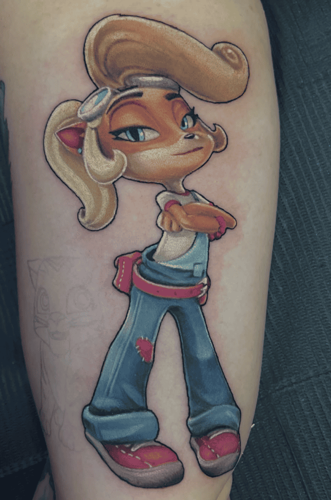 Coco Smug Crash Bandicoot Tattoo