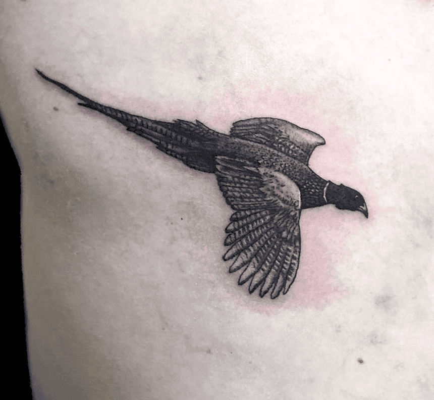 Common Pheasant Fly Tattoo