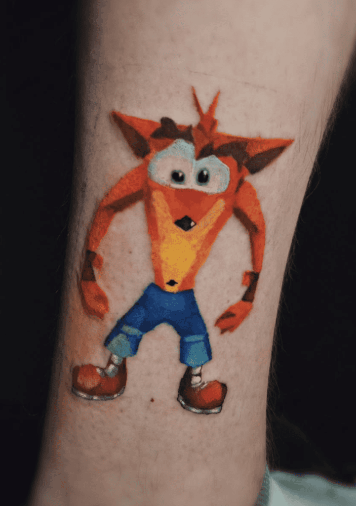 Crash Bandicoot Polygon Tattoo