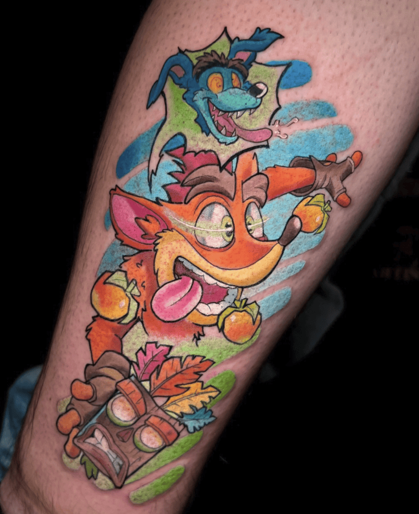 Crash Bandicoot Ripper Roo Tattoo
