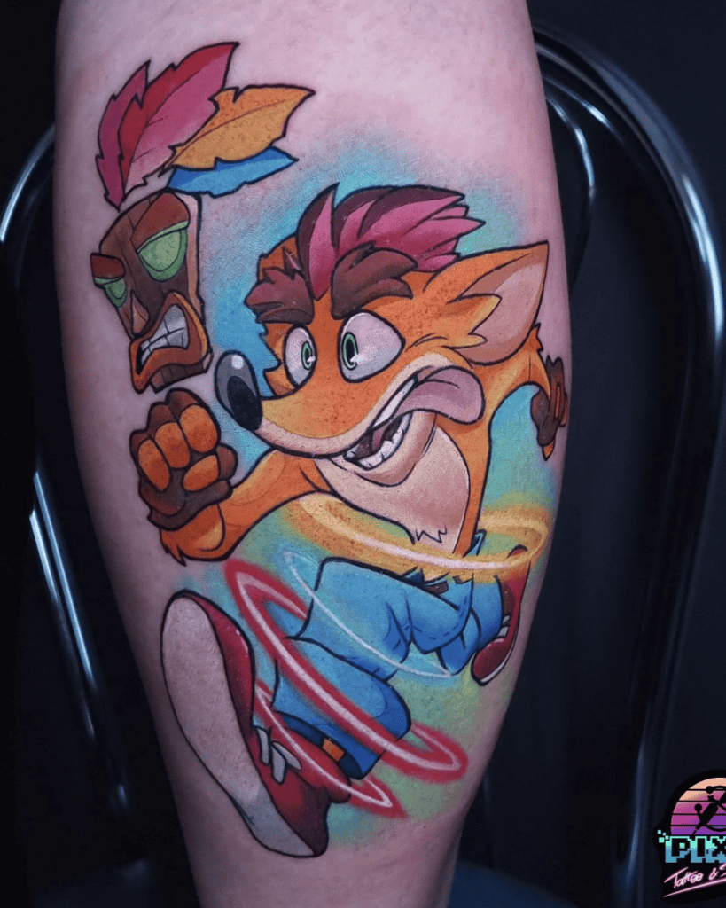 Crash Bandicoot Run Tattoo