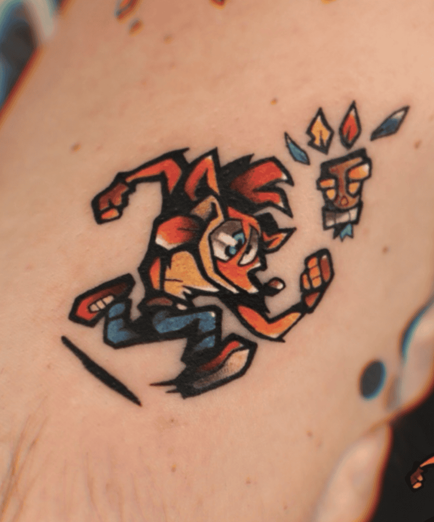 Crash Bandicoot Small Tattoo