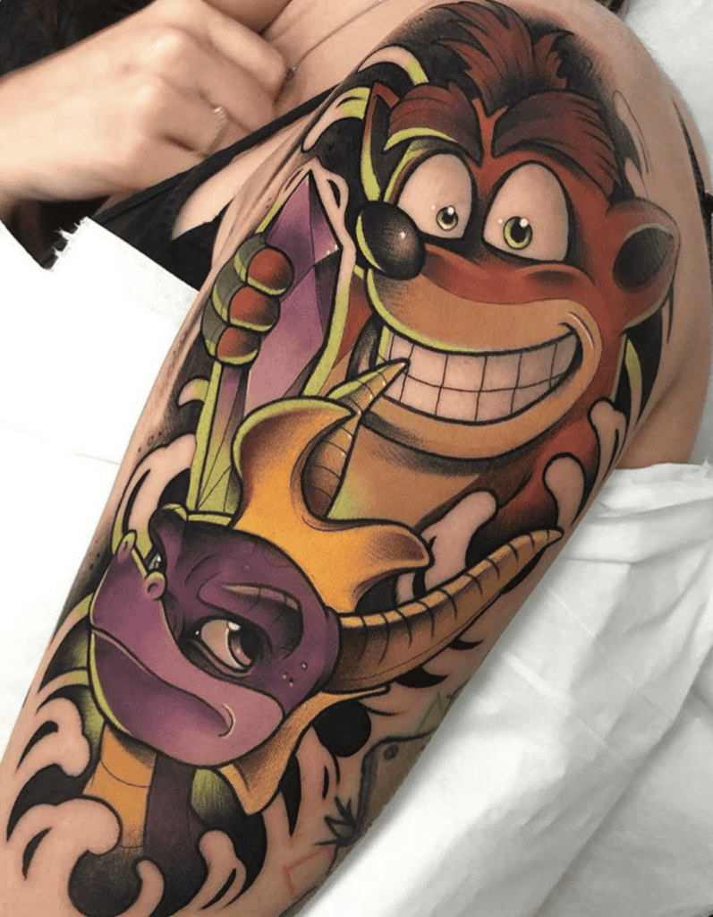 Crash Bandicoot X Spyro Tattoo