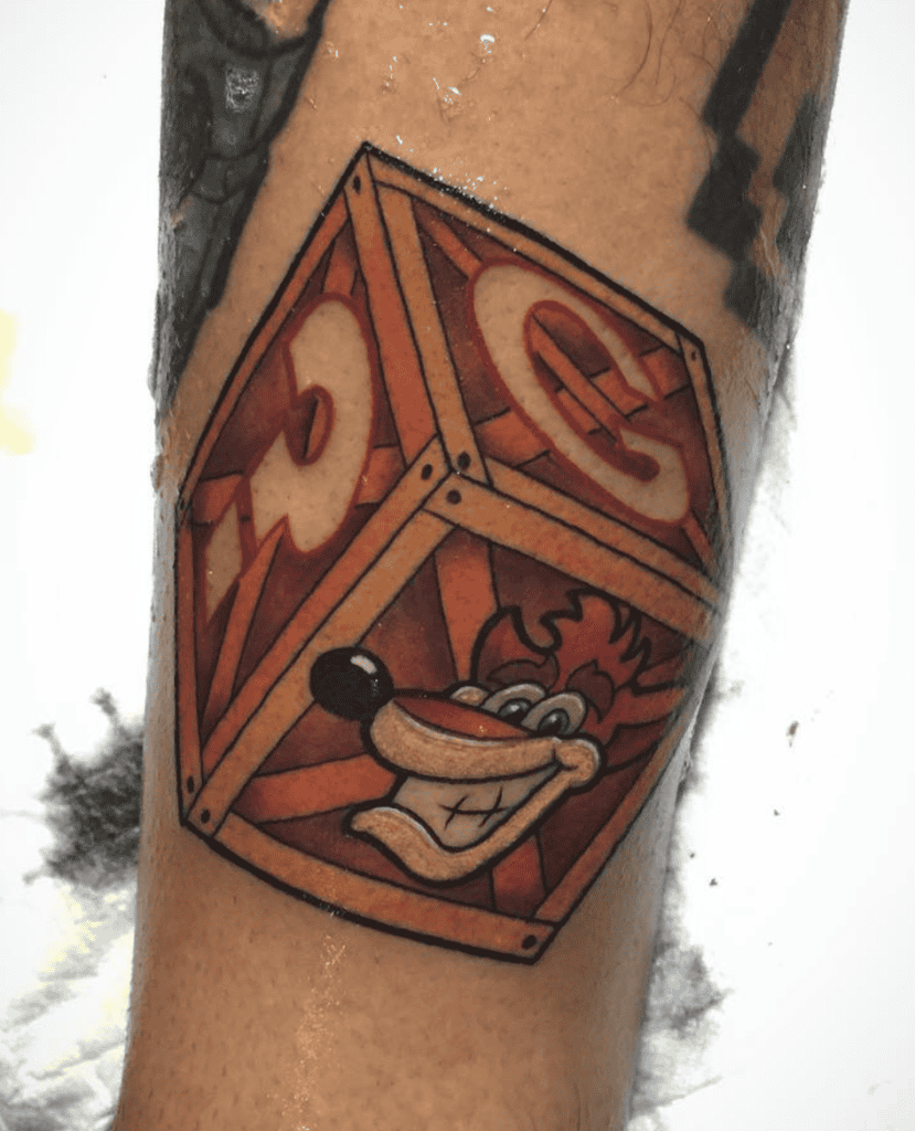 Crate life Crash Bandicoot Tattoo