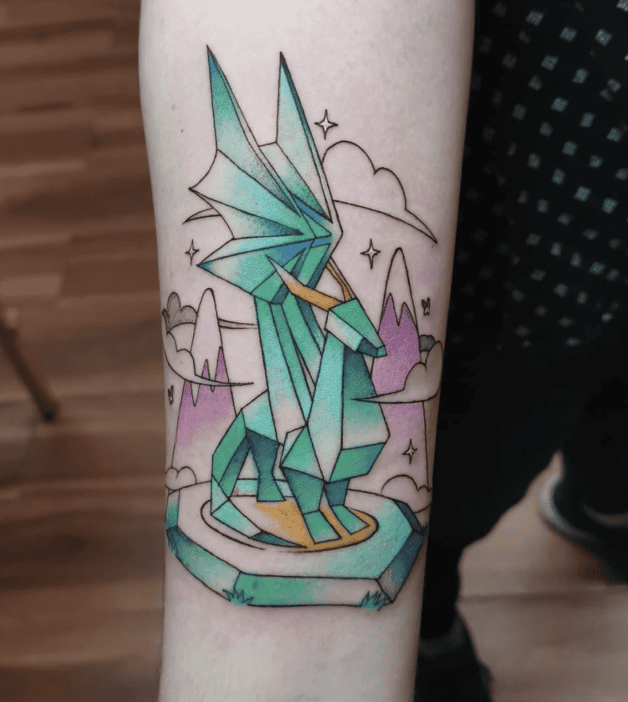 Crystal Statue Mountain Spyro Tattoo