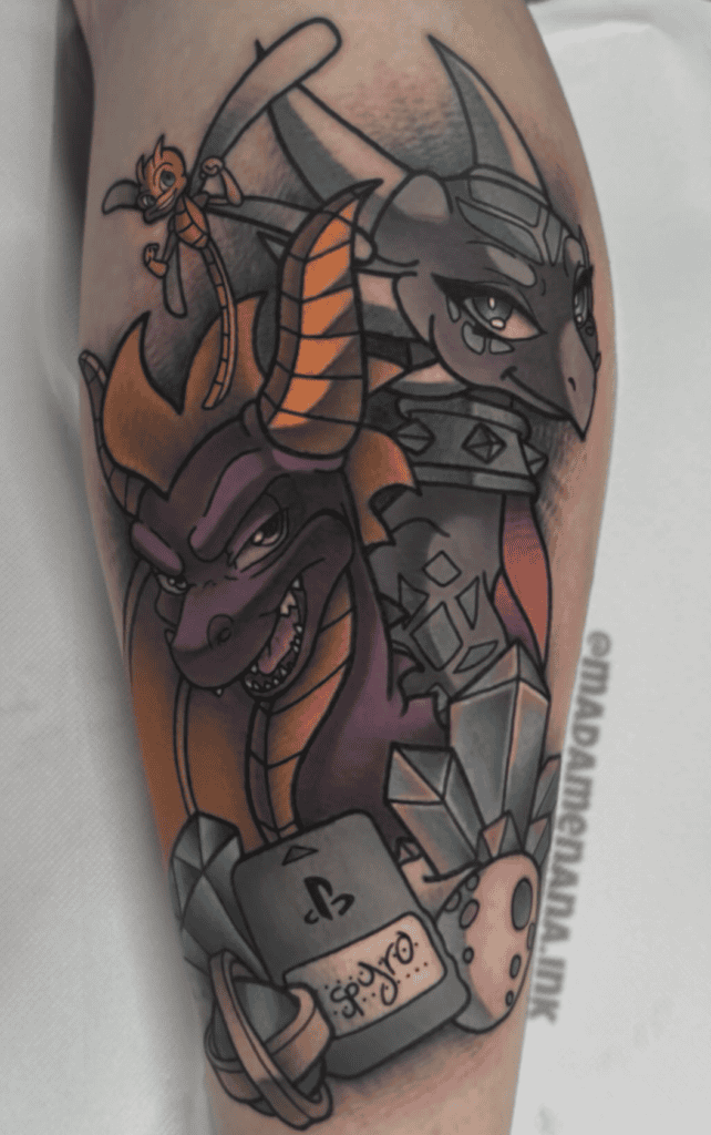 Cynder and Spyro Tattoo