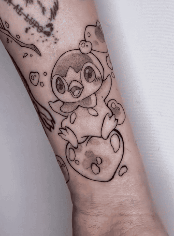 Dawn’s Piplup Happy Pokémon Anime Tattoo