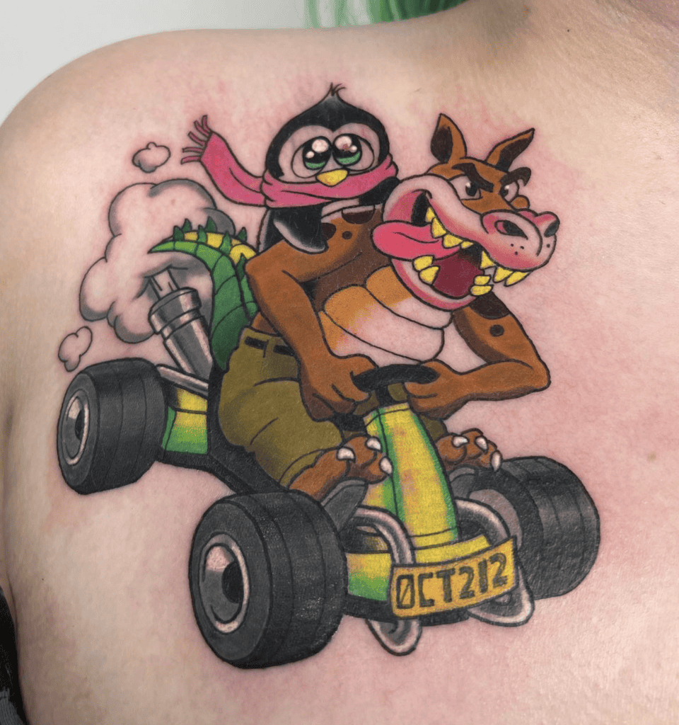 Dingodile Penta Crash Bandicoot Tattoo
